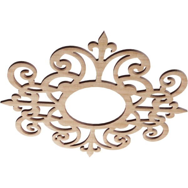 Dijon Wood Fretwork Pierced Ceiling Medallion, Alder, 16OD X 5 1/4ID X 3/8T